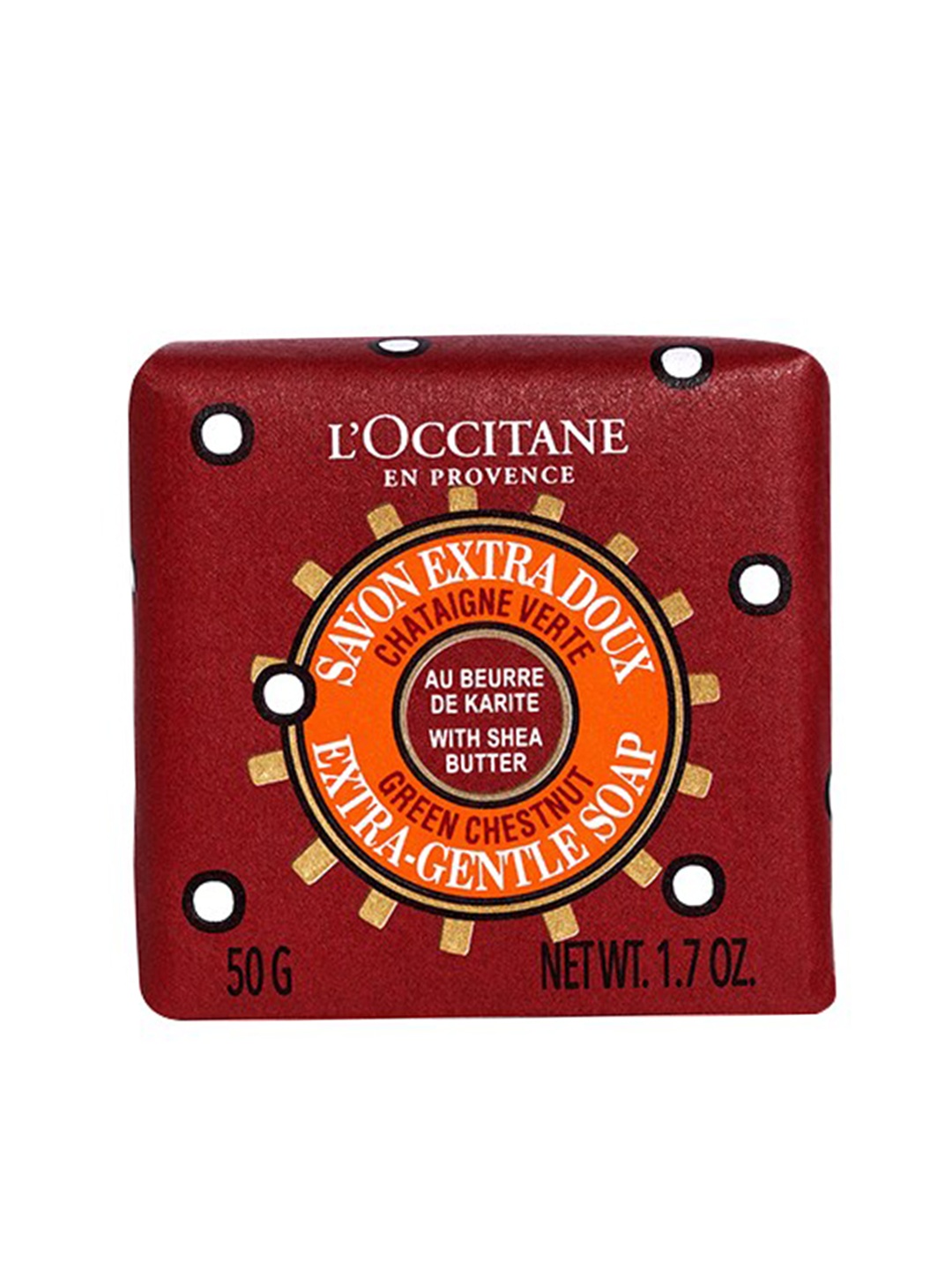 

LOccitane en Provence Green Chestnut Extra Gentle Soap with Shea Butter 50 g, Maroon