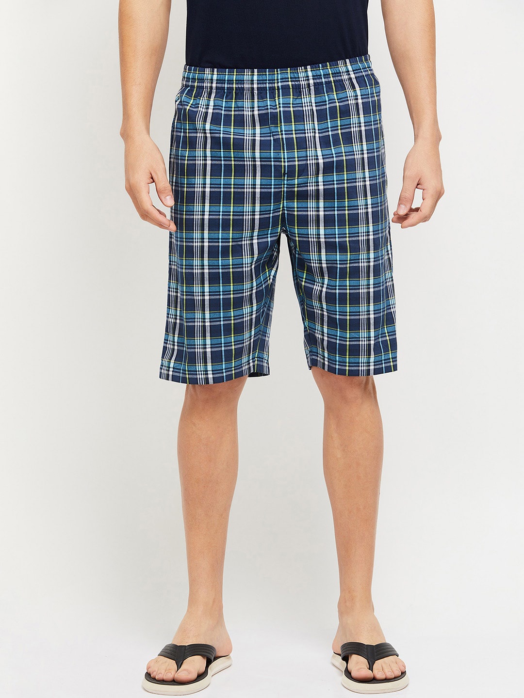 

max Men Checked Lounge Shorts, Black