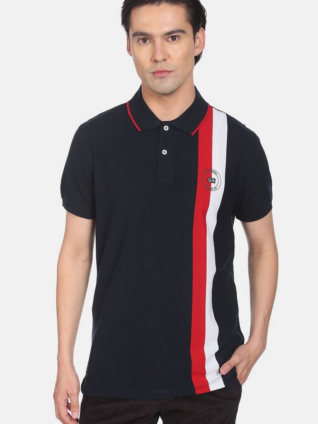 

Arrow Sport Men Short Sleeves Polo Collar Pure Cotton T-shirt, Blue