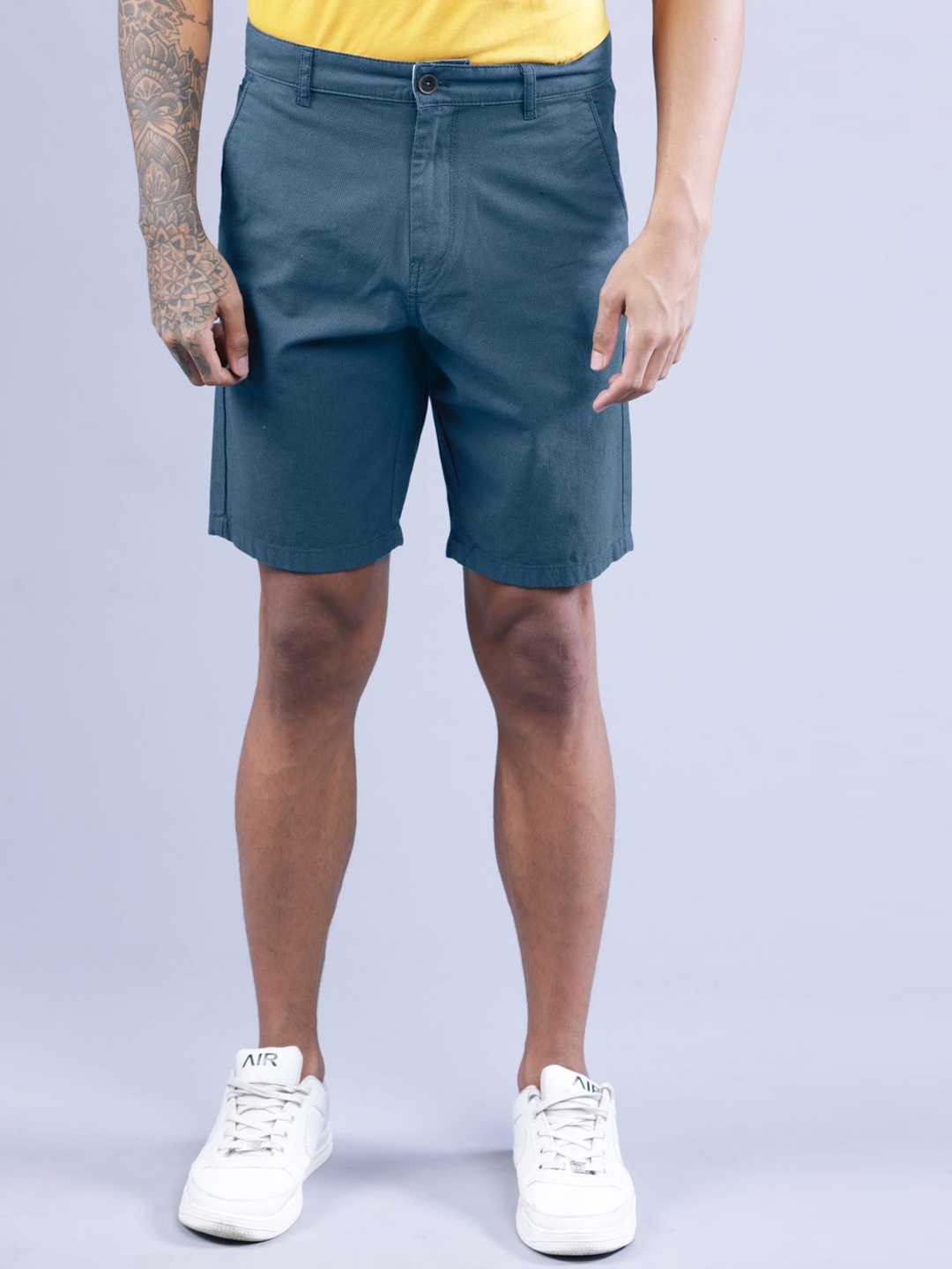 

t-base Men Cotton Shorts, Blue