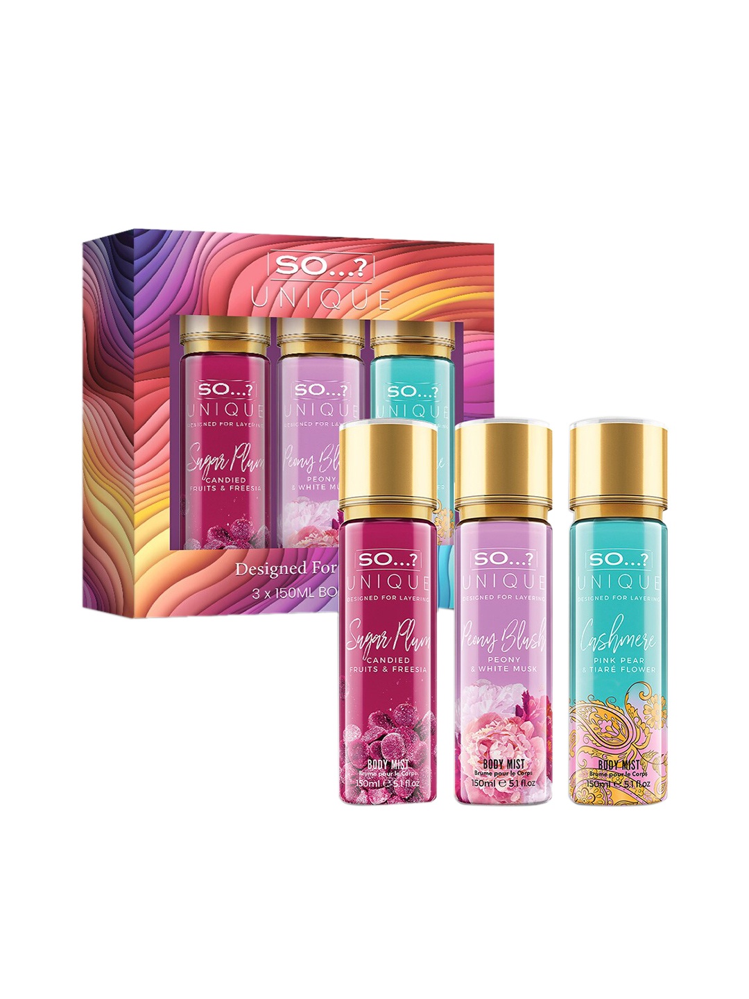 

SO Unique Women Sweet Petals Body Mist Combo - 150ml each, Transparent