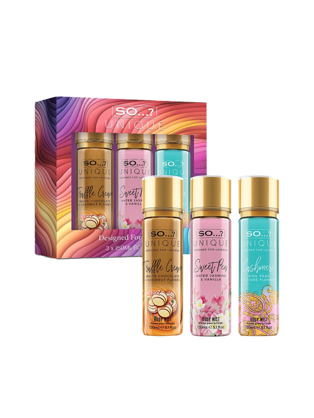 

SO Unique Women First Date Body Mist Combo - 150ml each, Gold