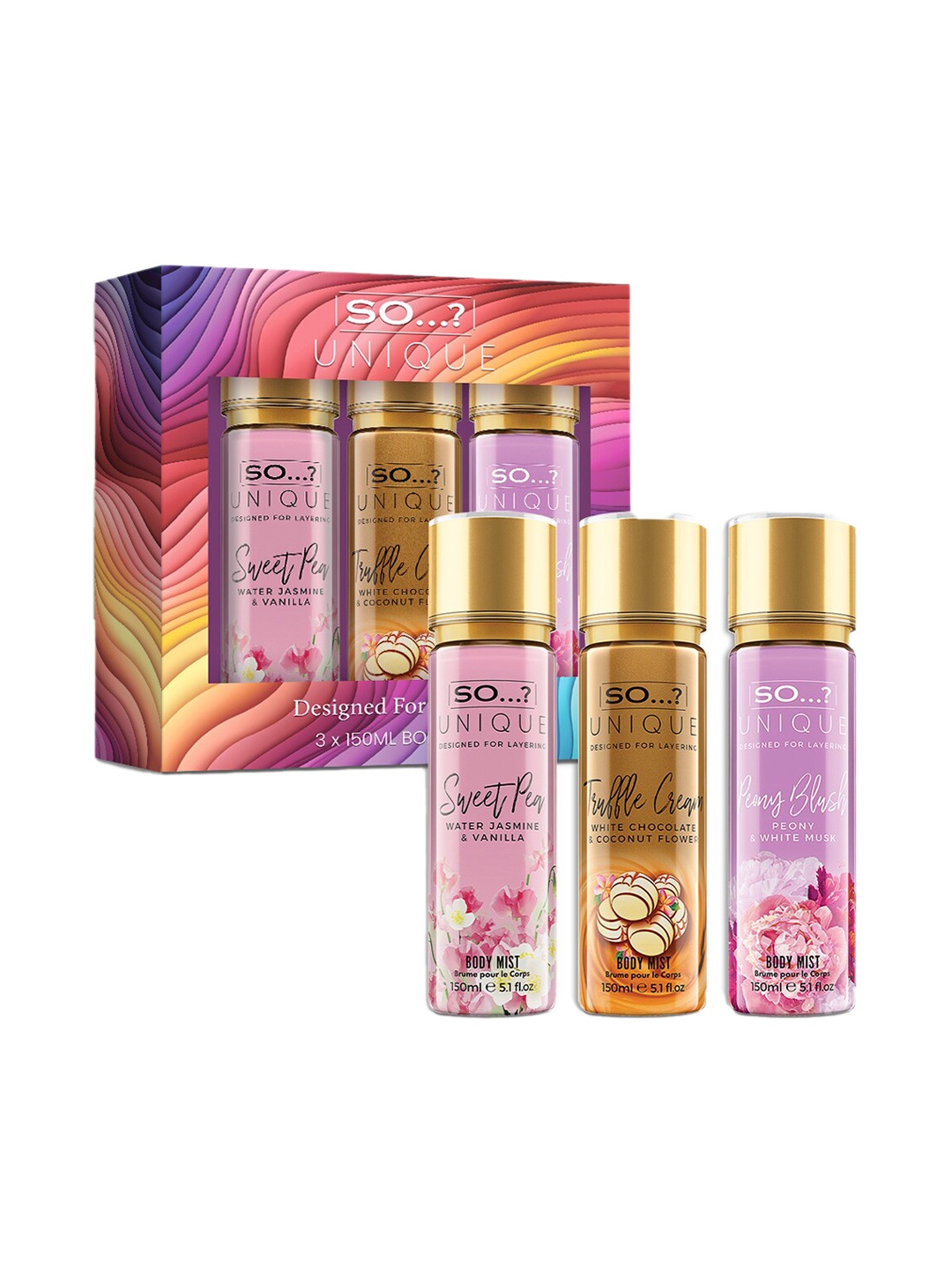 

SO Set Of 3 Body Mist, Transparent