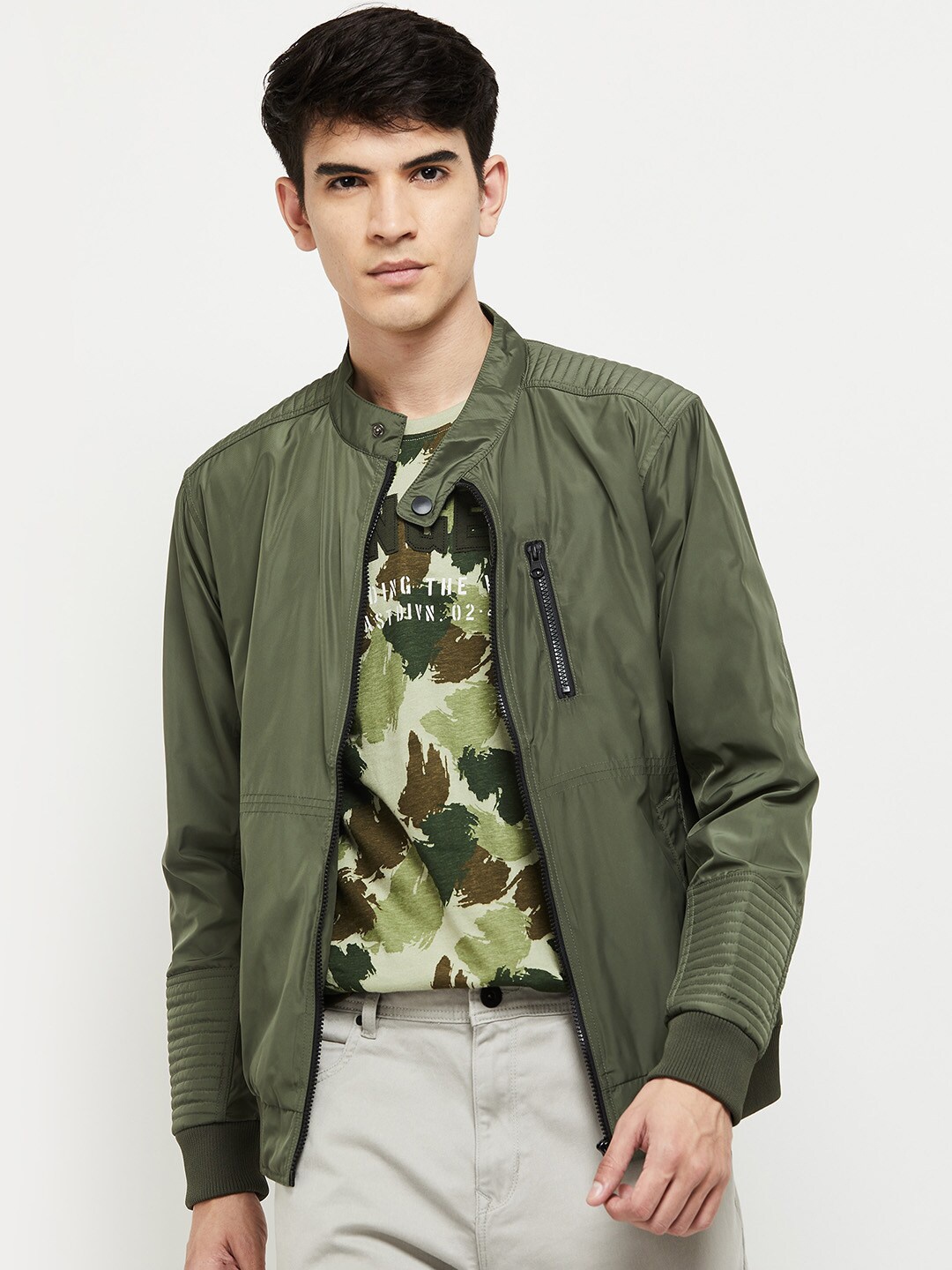 

max Men Bomber Jacket, Green