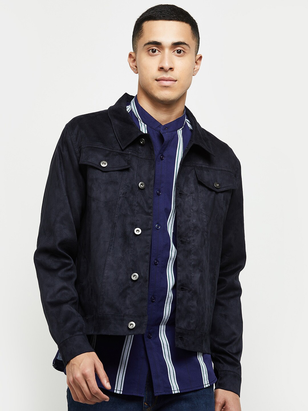 

max Men Denim Jacket, Blue