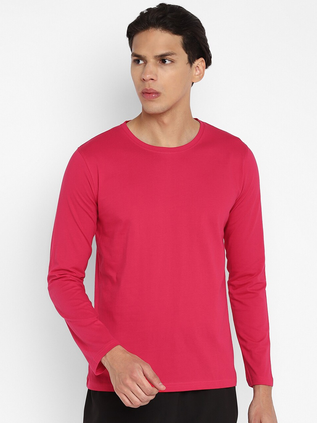 

appulse Men Long Sleeve Round Neck T-shirt, Pink