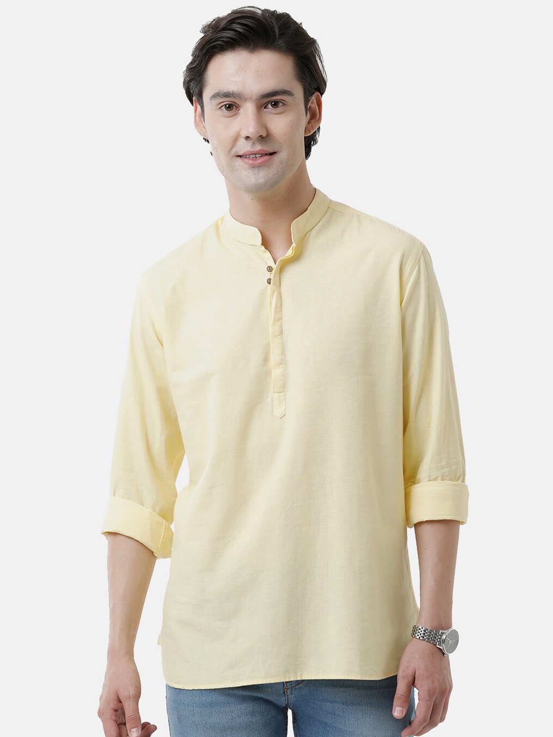 

CAVALLO by Linen Club Men Yellow Casual Shirt