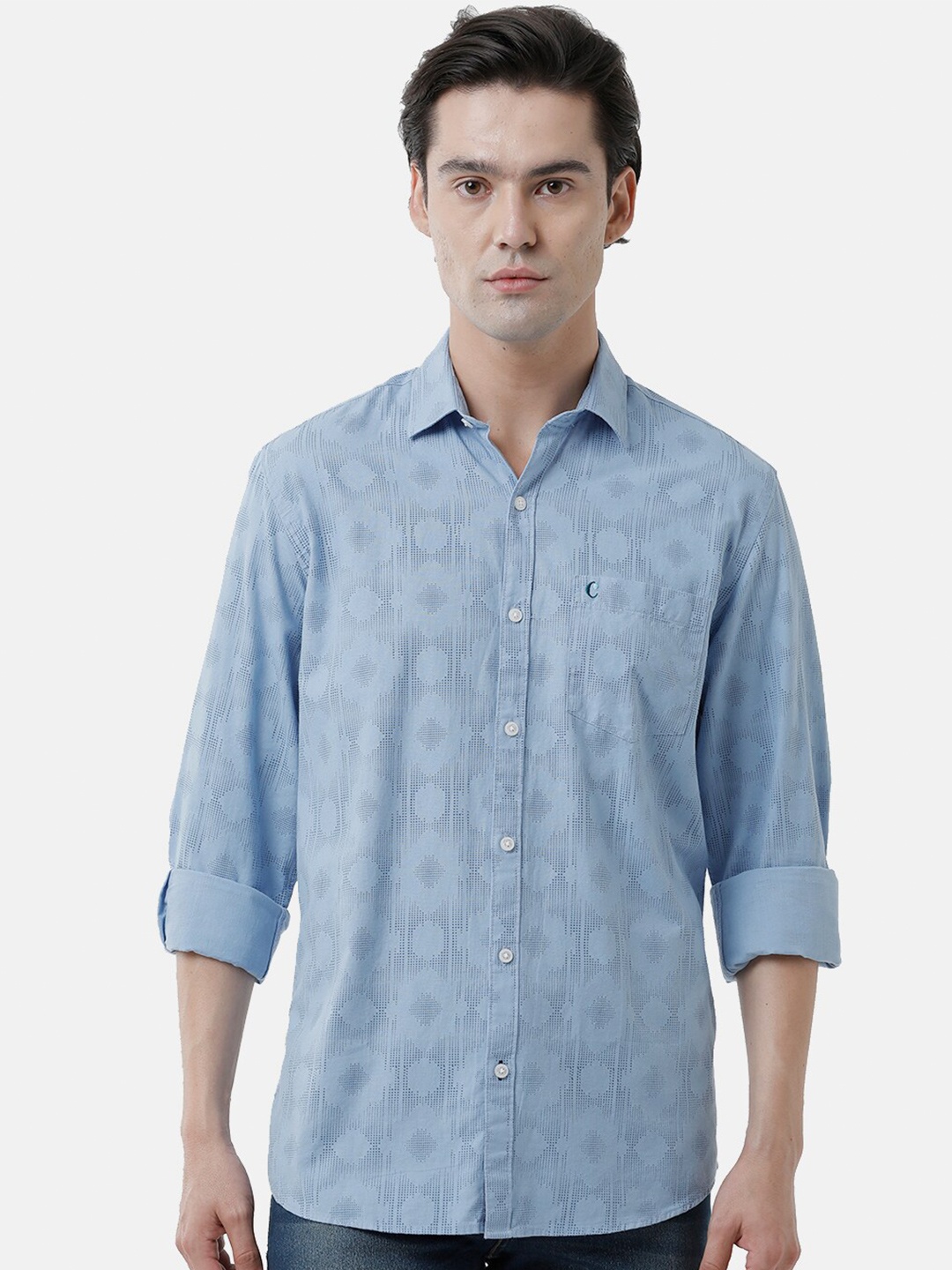 

CAVALLO by Linen Club Men Blue Printed Casual Shirt