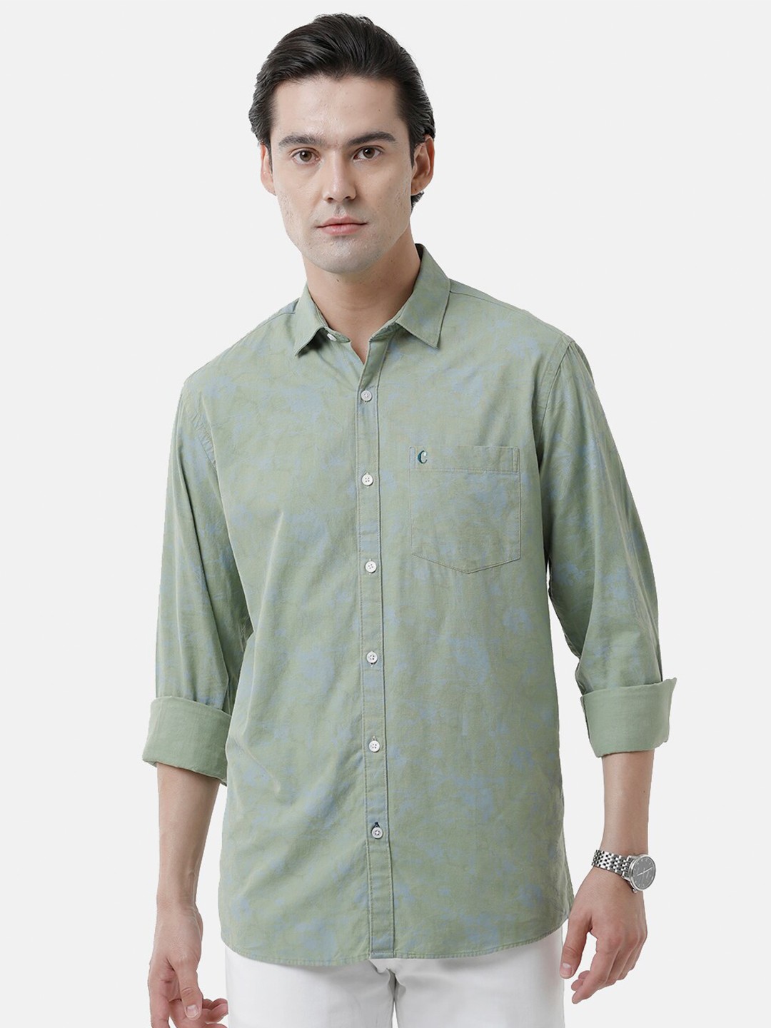 

CAVALLO by Linen Club Men Green Printed Casual Shirt