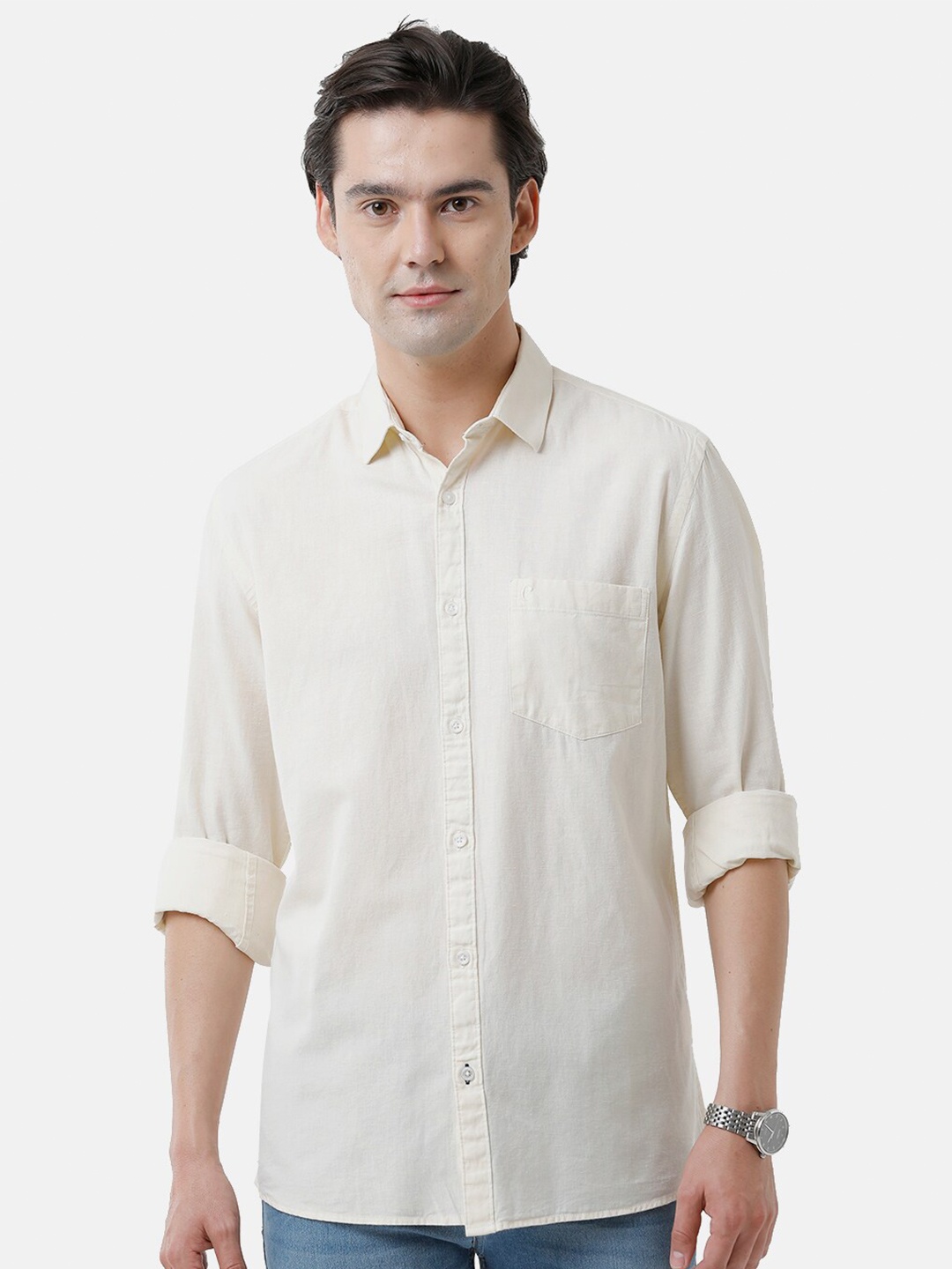 

CAVALLO by Linen Club Men Casual Shirt, Yellow