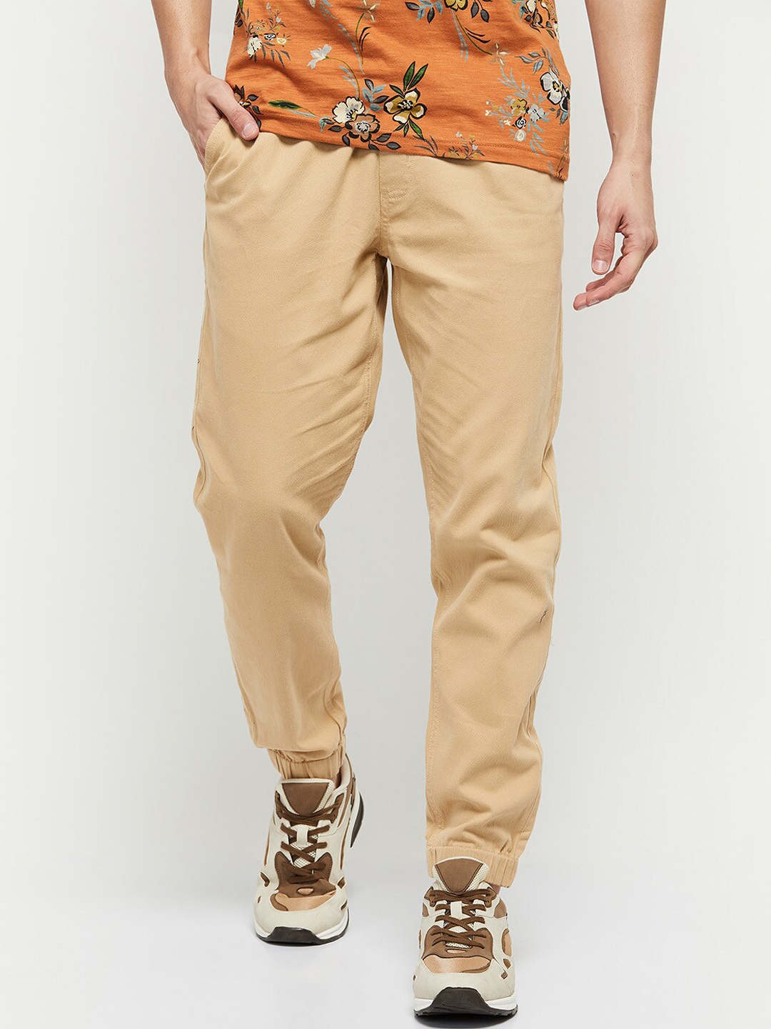 

max Men Mid Rise Regular Fit Cotton Chinos Trouser, Khaki