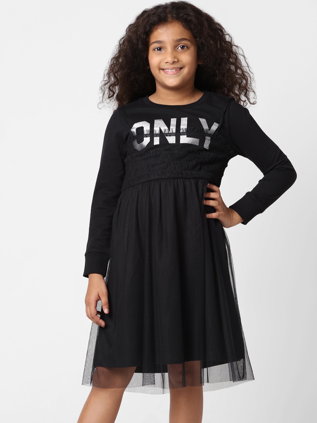 

KIDS ONLY Girls Cotton A-Line Dress, Black