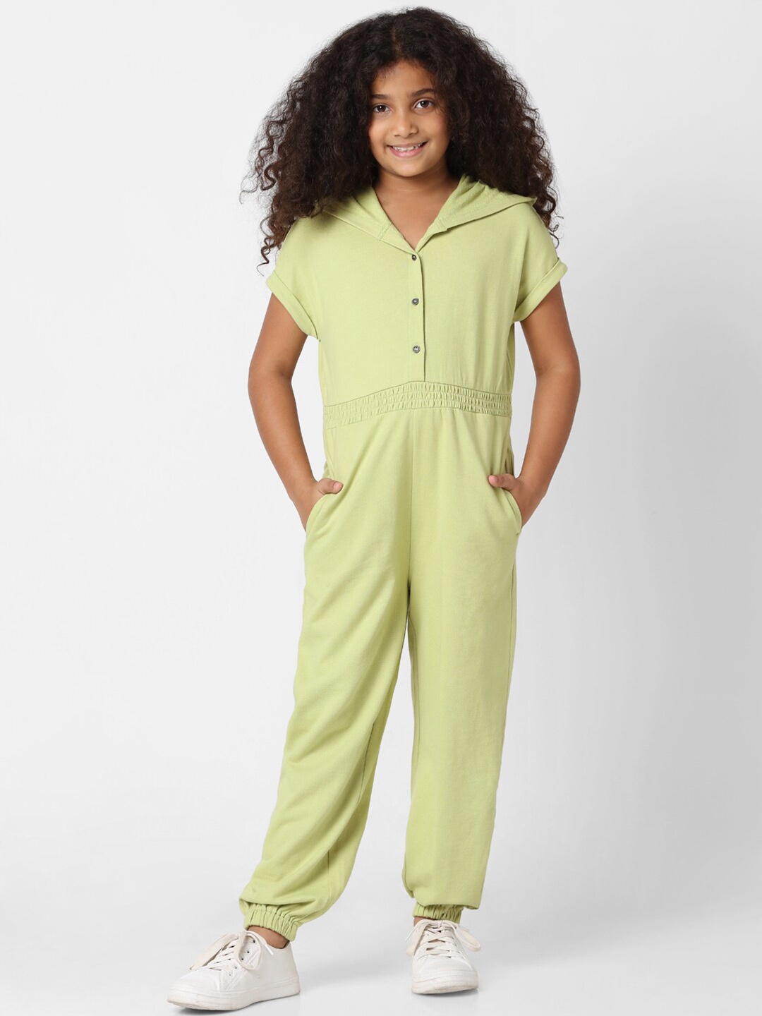 

KIDS ONLY Girls Solid Hooded Basic Jumpsuit, Lime green