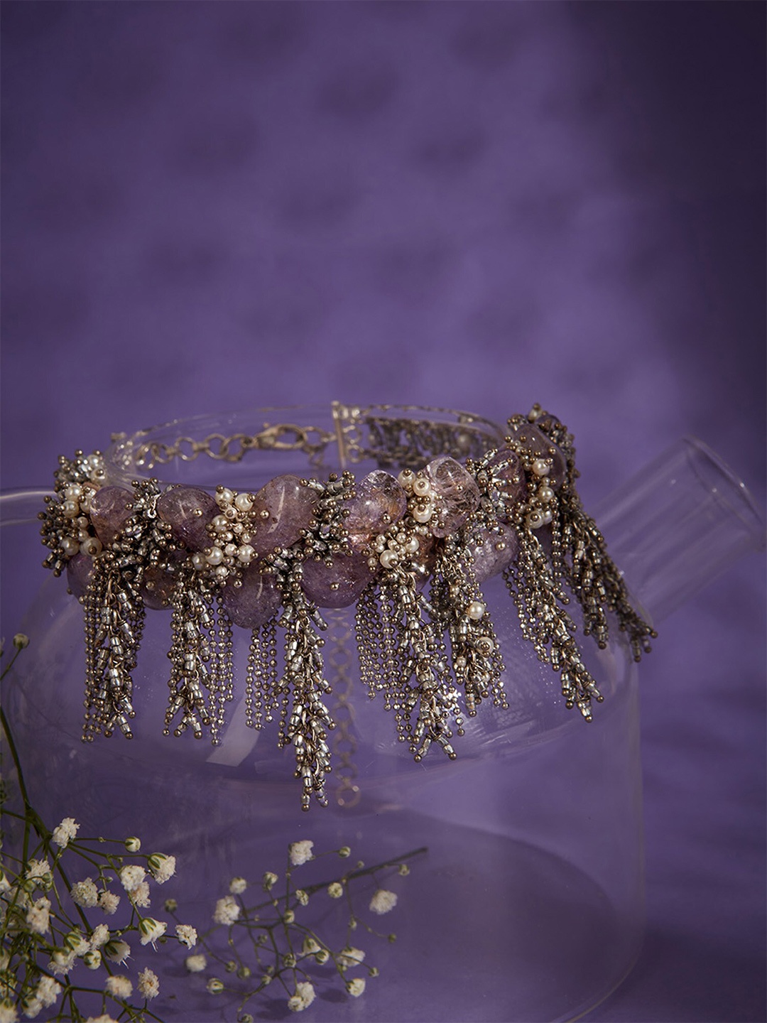 

D'oro Contemporary Choker Necklace, Lavender