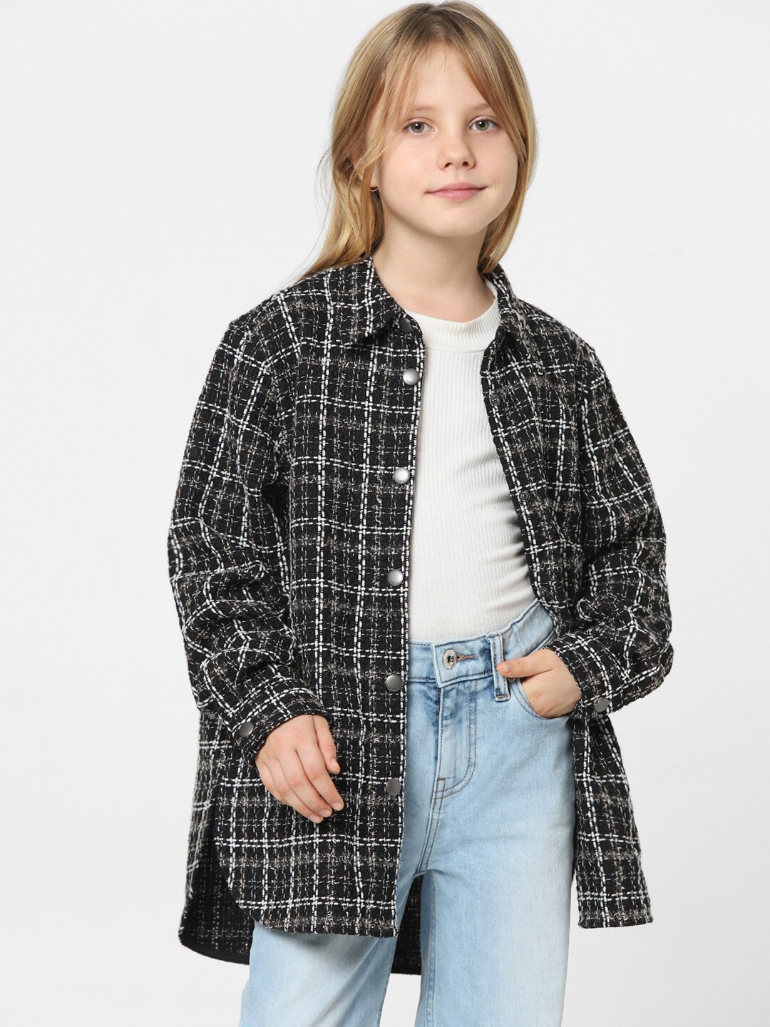 

KIDS ONLY Girls Printed Casual Shirt, Black