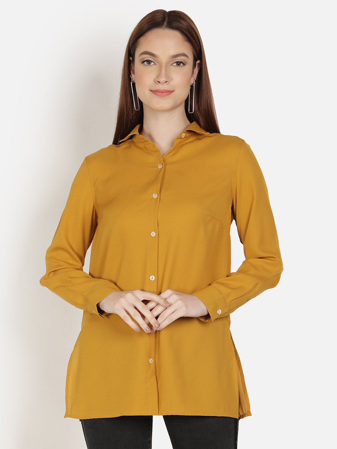 

Sipsew Women Comfort Casual Shirt, Mustard