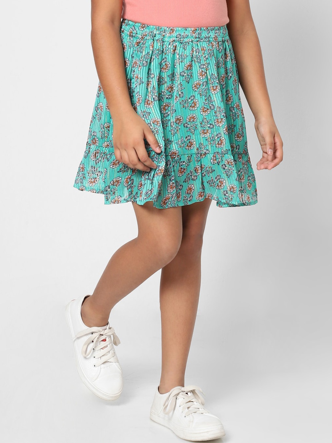 

KIDS ONLY Girls Floral Printed Above Knee-Length Skirts, Green