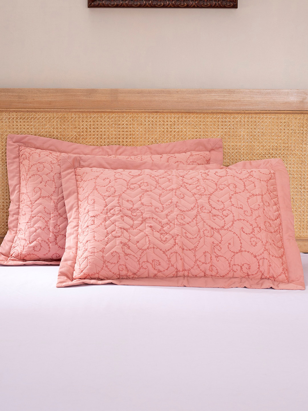 

MASPAR Set Of 2 Printed Pure Cotton 145 GSM Pillow Covers, Red