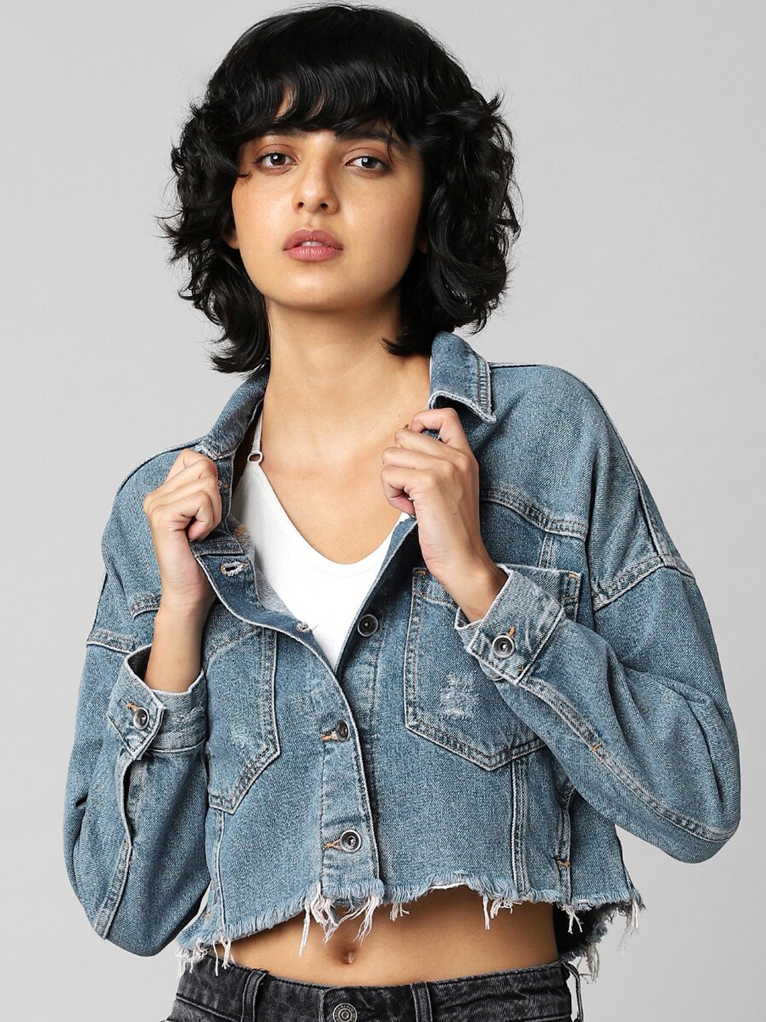 

ONLY Women Crop Denim Jacket, Blue