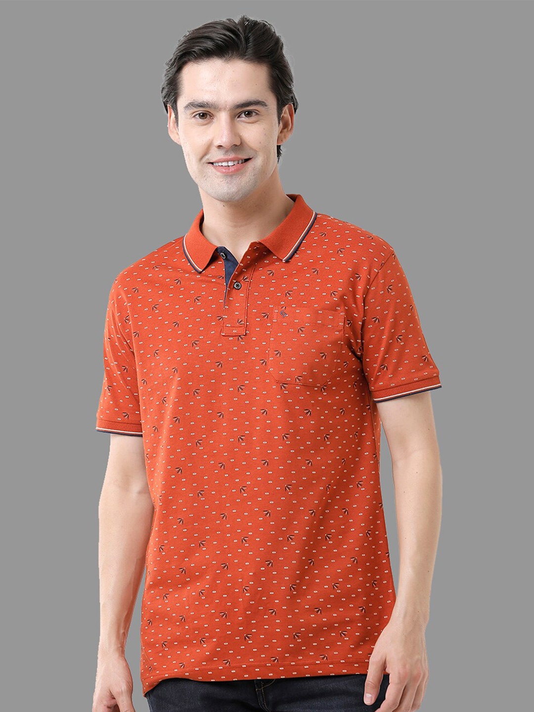 

Classic Polo Men Plus Size Polo Collar Slim Fit T-shirt, Rust