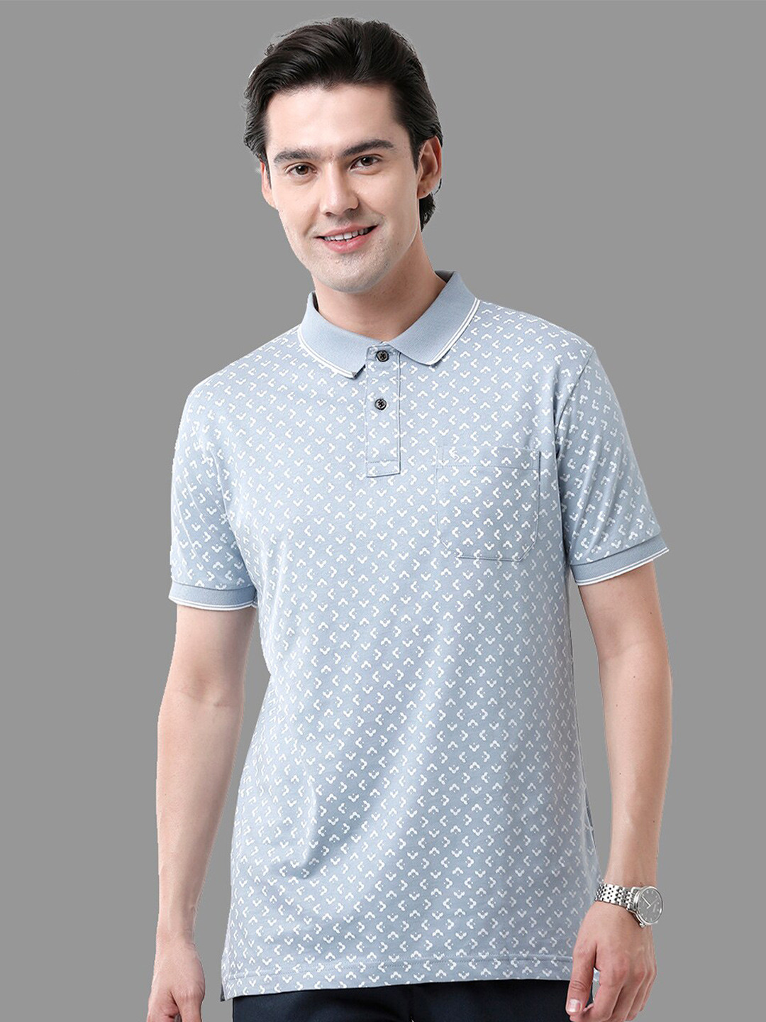 

Classic Polo Men Polo Collar Slim Fit T-shirt, Blue