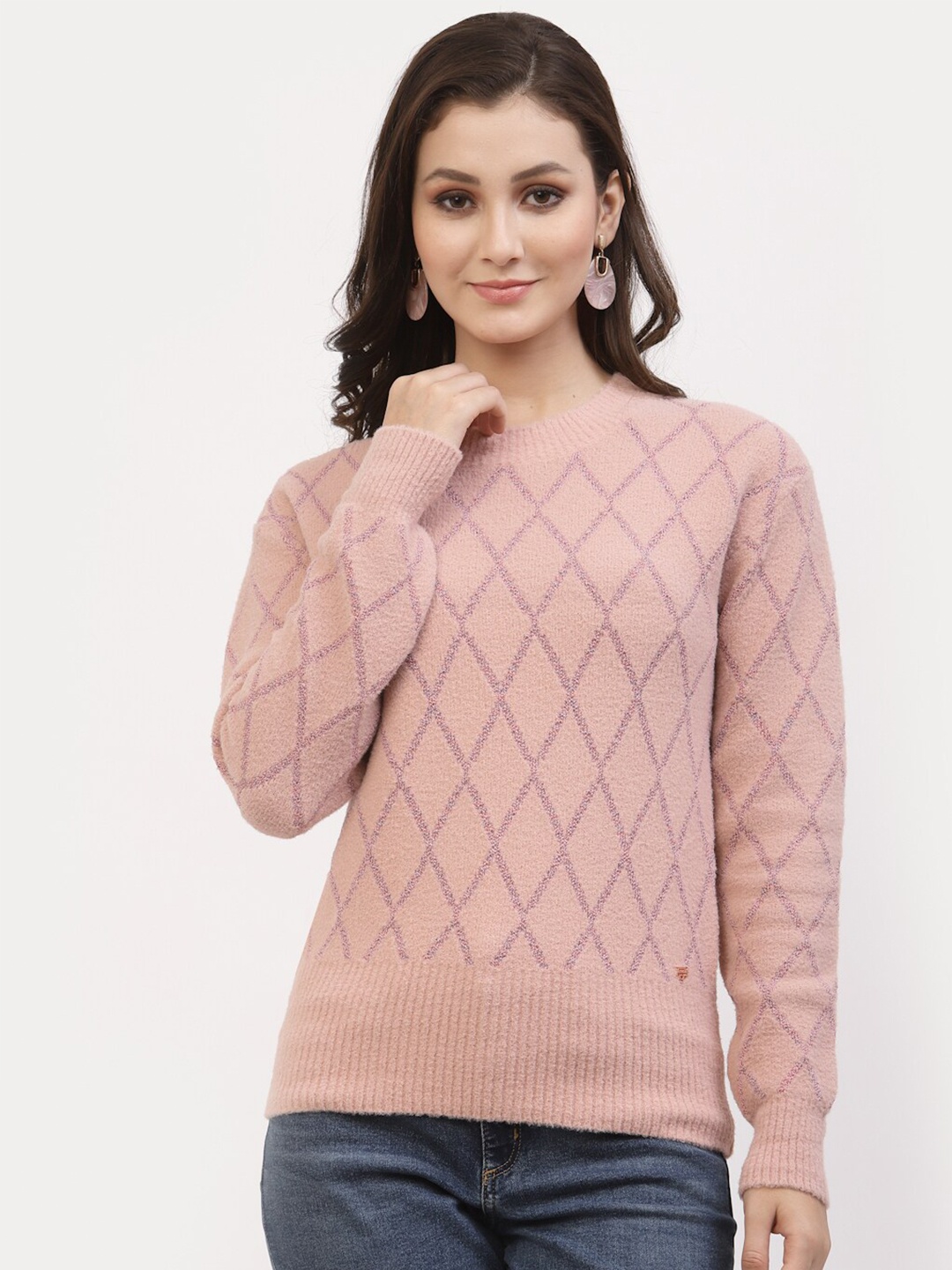 

Juelle Women Pink Cable Knit Pullover