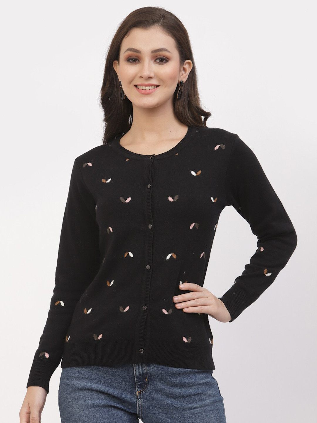 

Juelle Women Black & White Cardigan