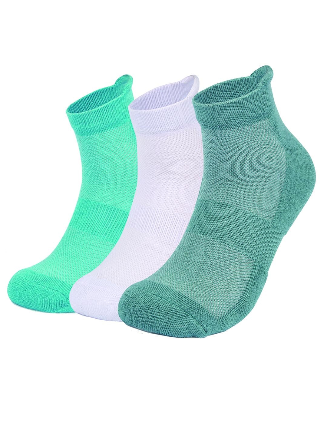 

MUSH Unisex Pack Of 3 Bamboo Ankle-Length Socks, Turquoise blue