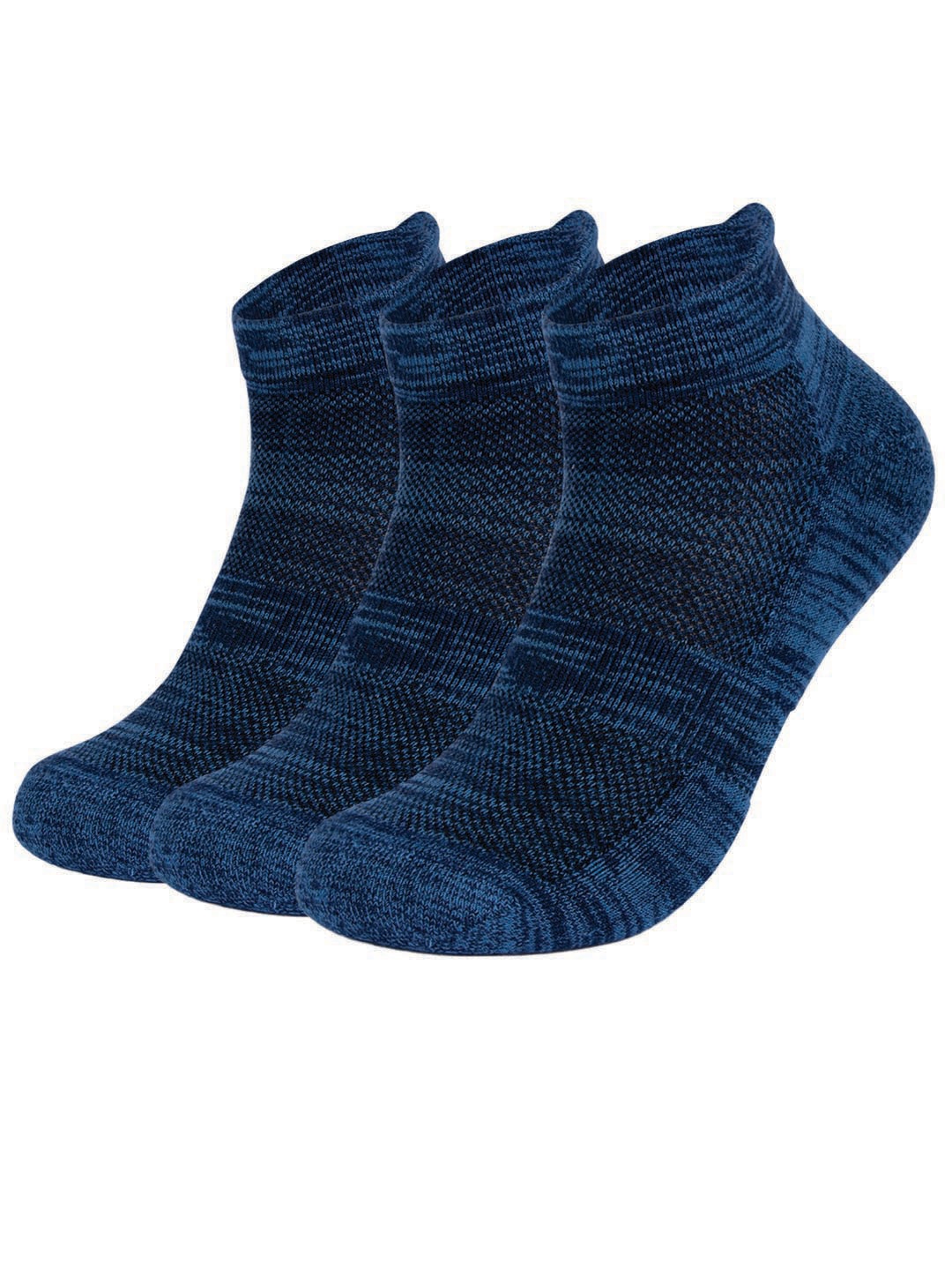 

MUSH Unisex Pack Of 3 Ankle-Length Socks, Blue