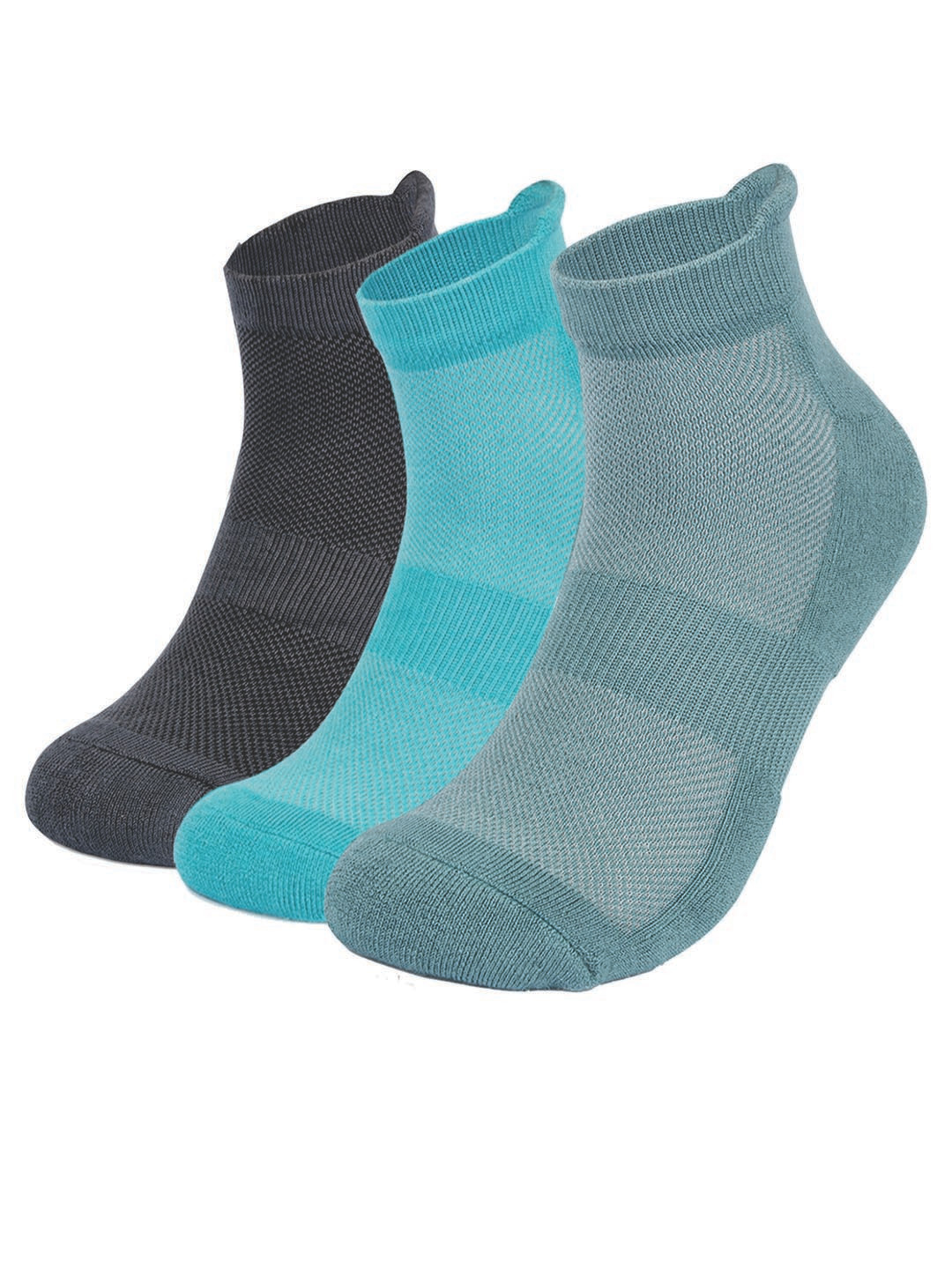 

MUSH Pack Of 3 Ankle Length Socks, Sea green