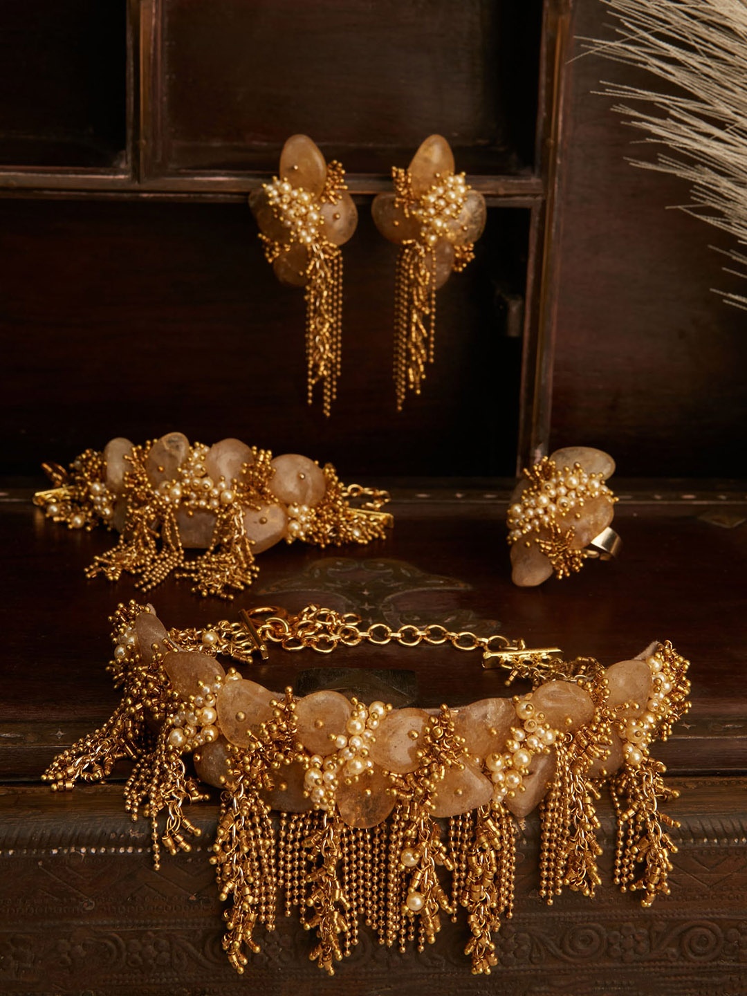 

D'oro Gold-Plated & Beaded Jewellery Set