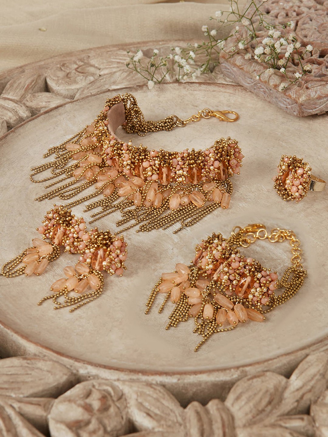 

D'oro Gold-Plated & Beaded Jewellery Set