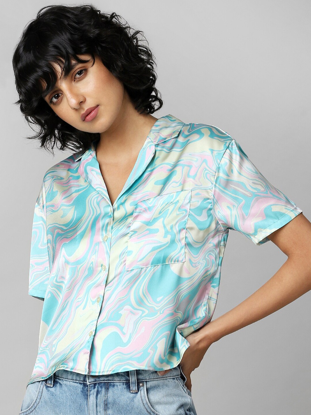 

ONLY Women Floral Printed Casual Shirt, Blue