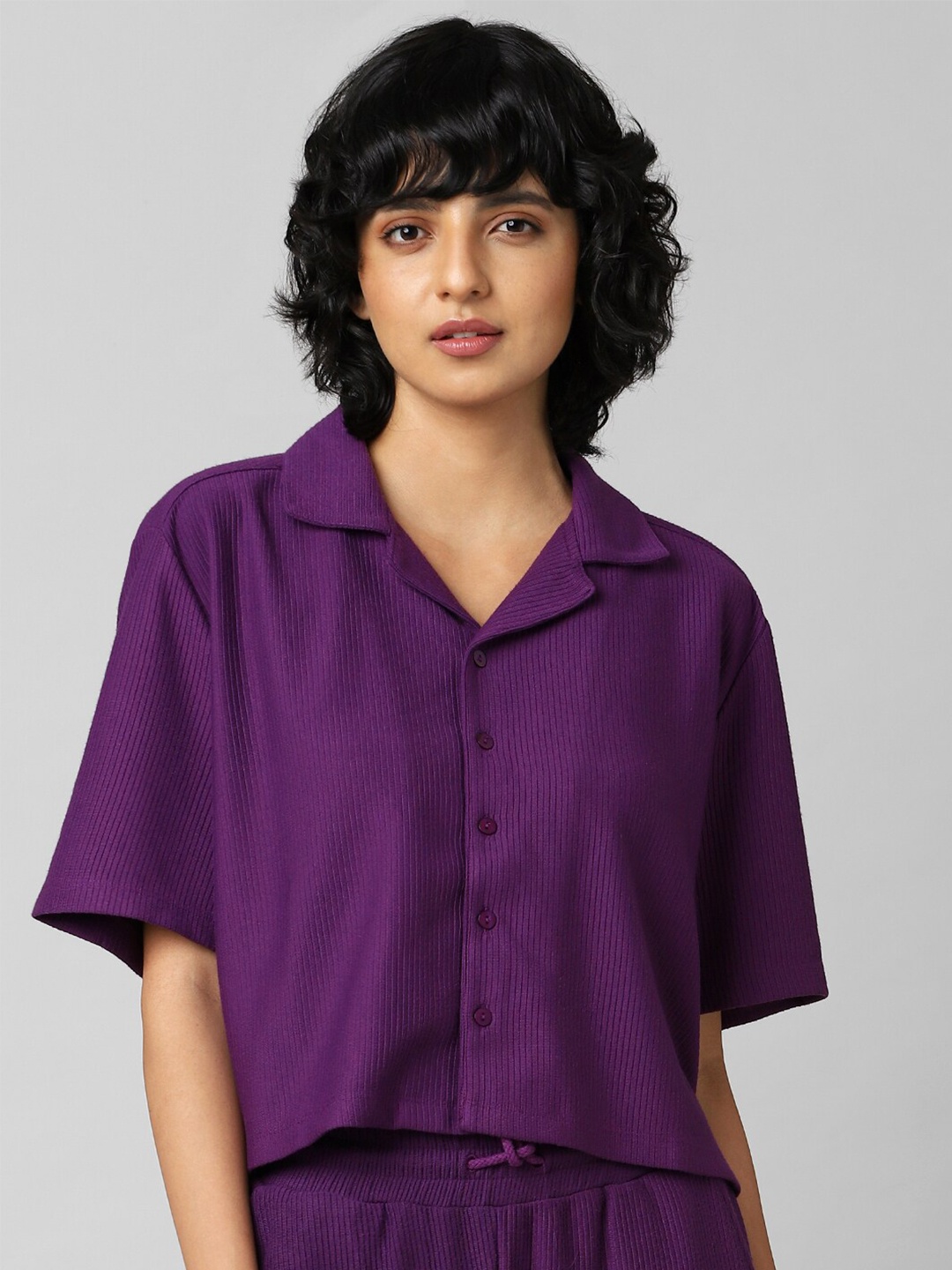 

ONLY Women Boxy Casual Shirt, Purple