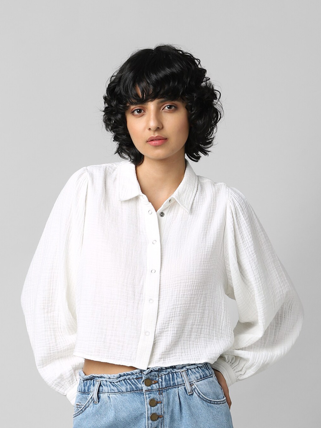 

ONLY Women White Boxy Onlbella LS Shirt