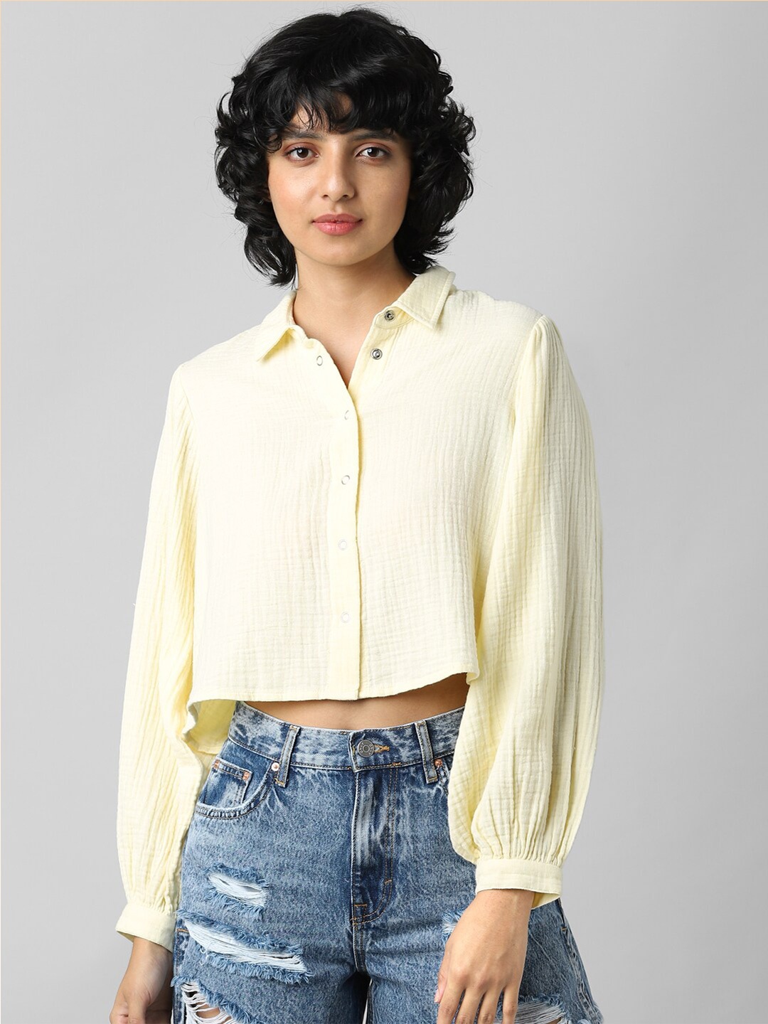 

ONLY Women Printed Casual Shirt, Yellow