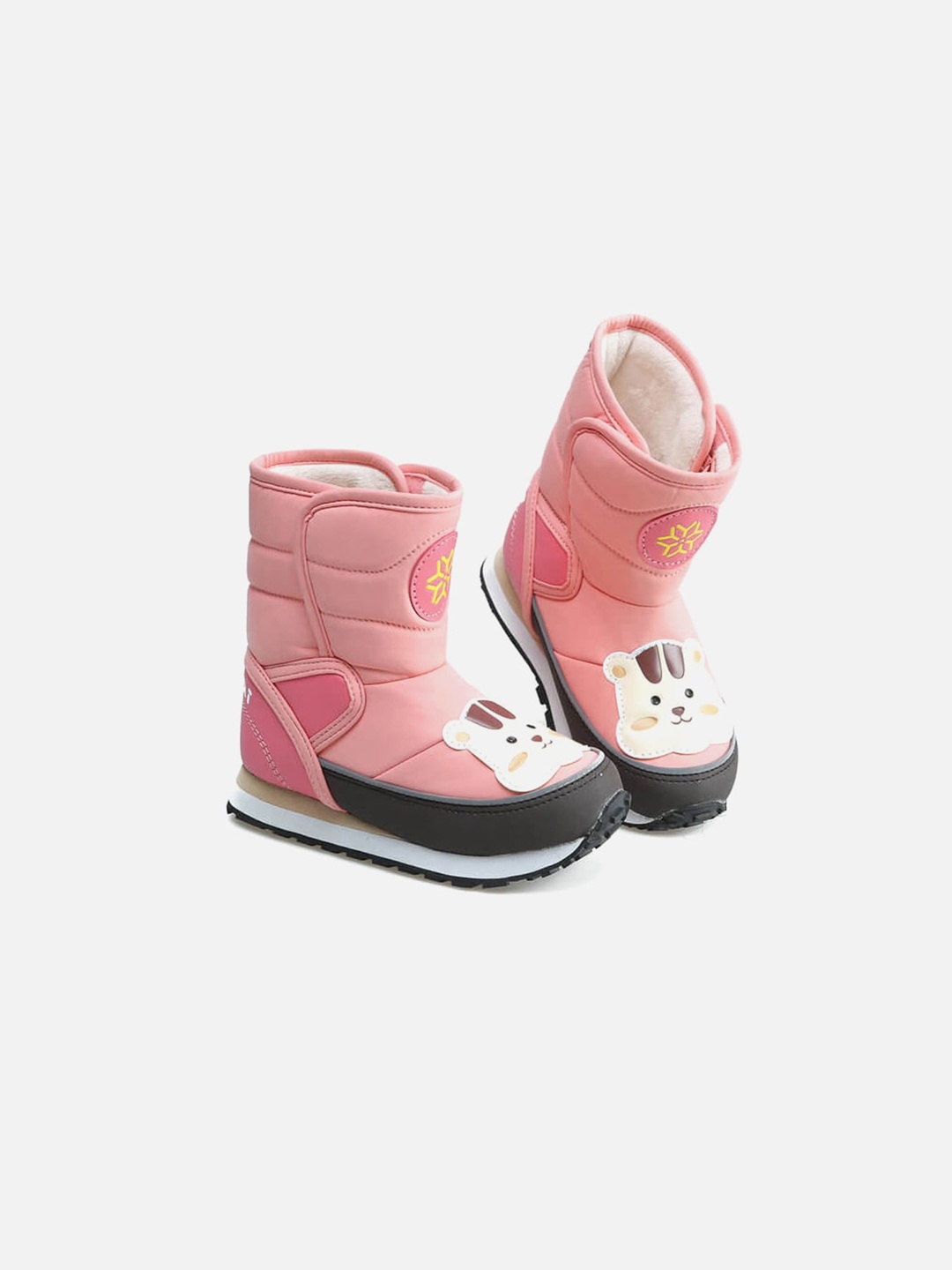 

Little Surprise Box LLP Kids Cute Bear Printed Winter/Snow Boots, Pink