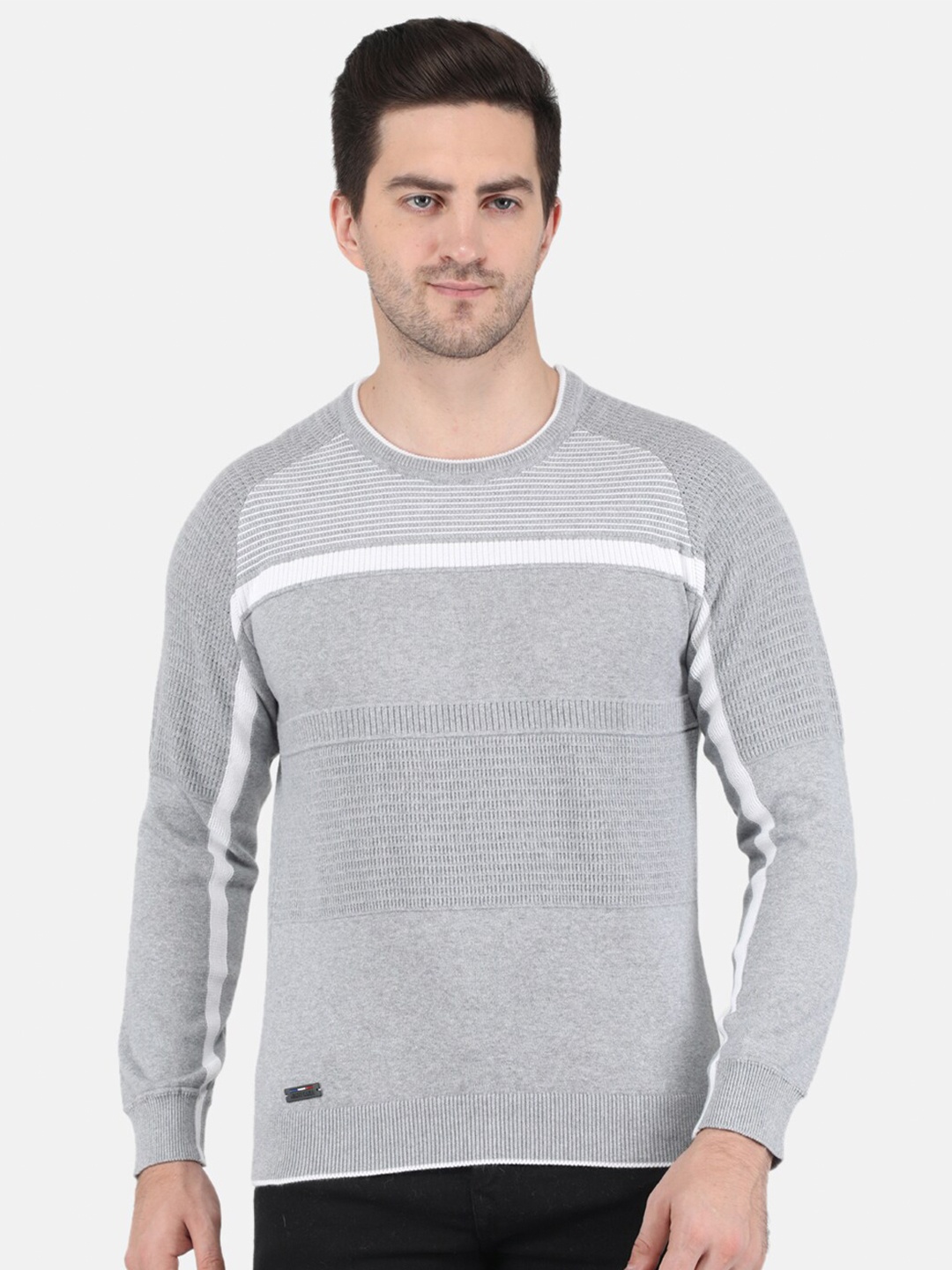 

Monte Carlo Men Ribbed Pullover, Grey