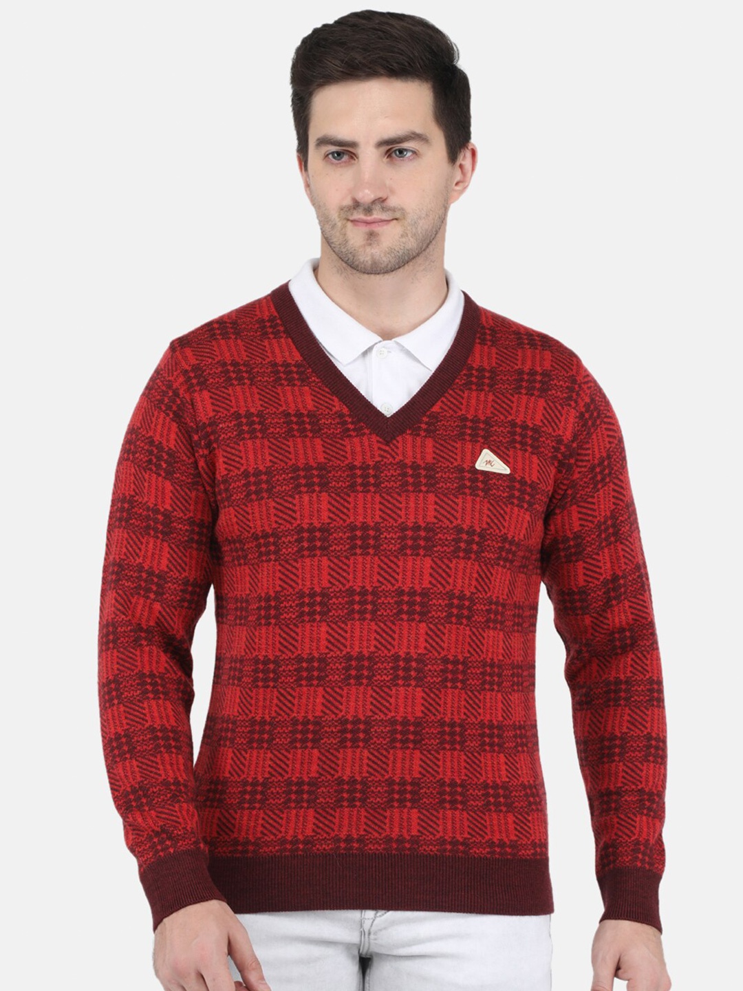 

Monte Carlo Men Cable Knit Pullover, Maroon
