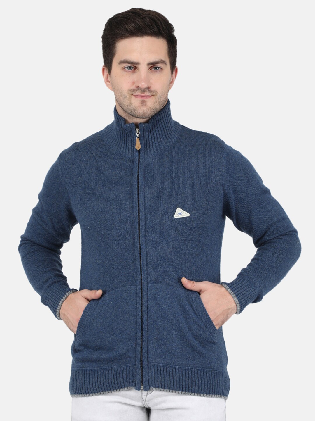 

Monte Carlo Men Front-Open Sweater, Blue