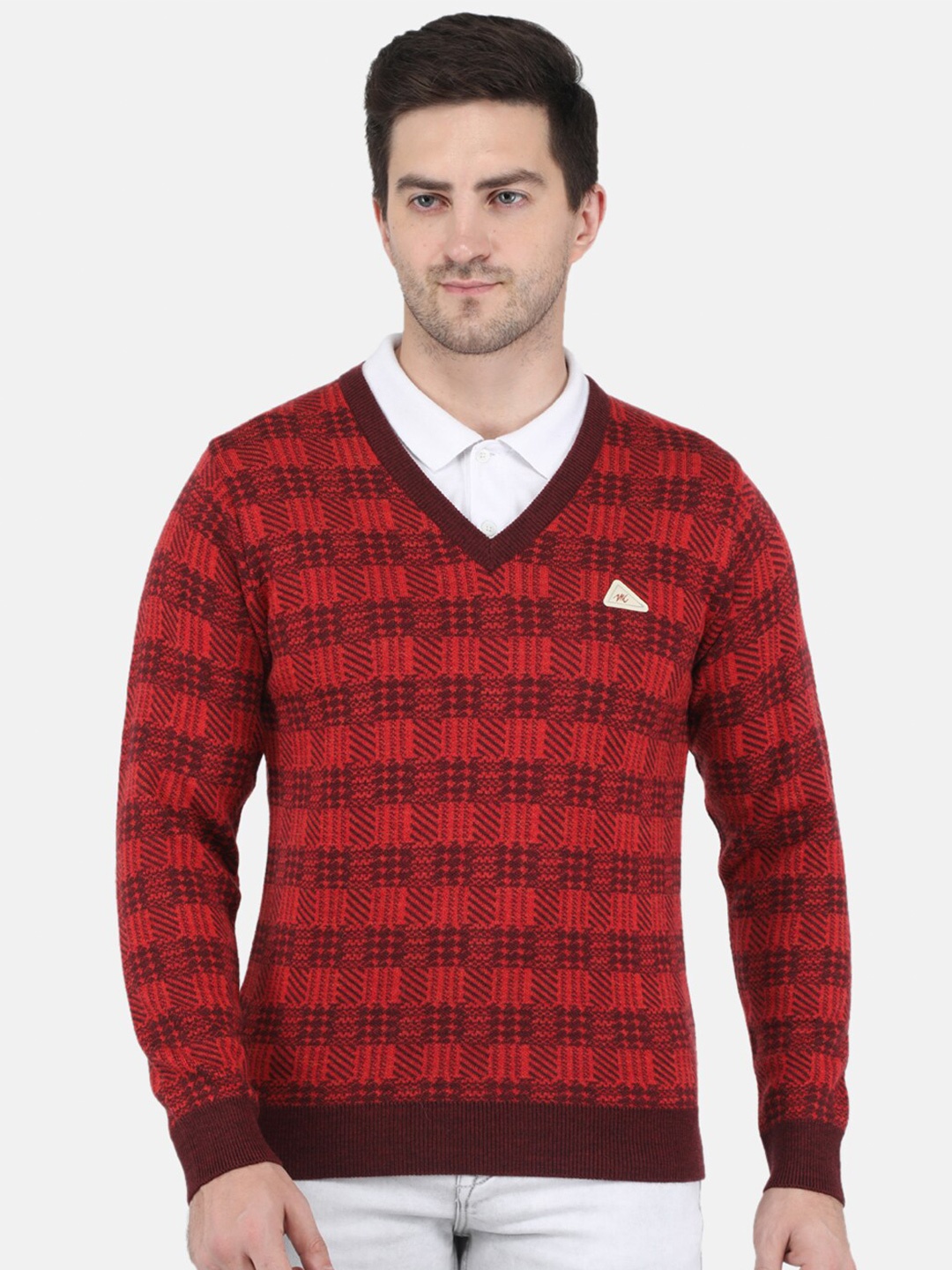 

Monte Carlo Men Maroon Cable Knit Pullover