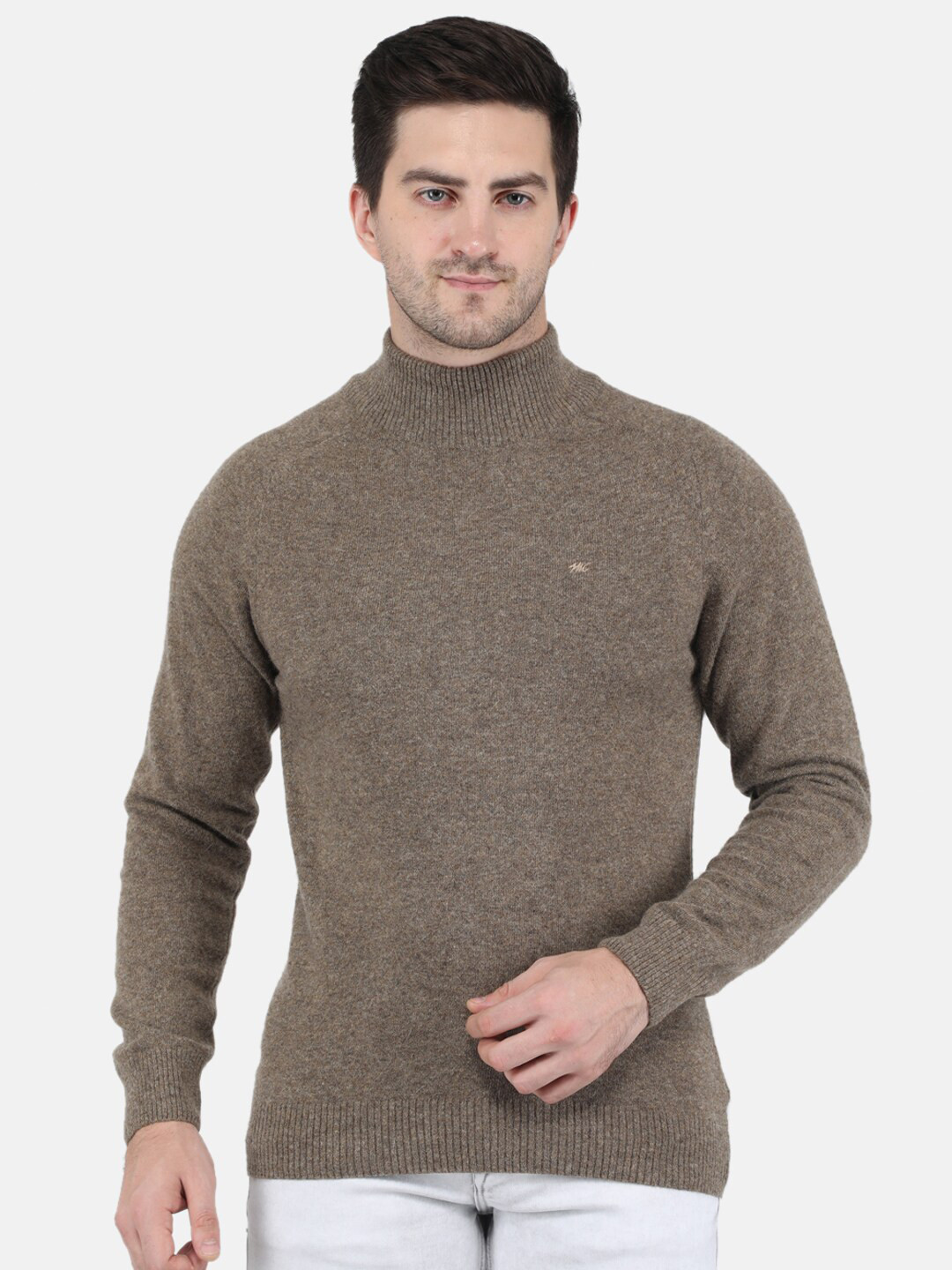 

Monte Carlo Men Brown Ribbed Pullover