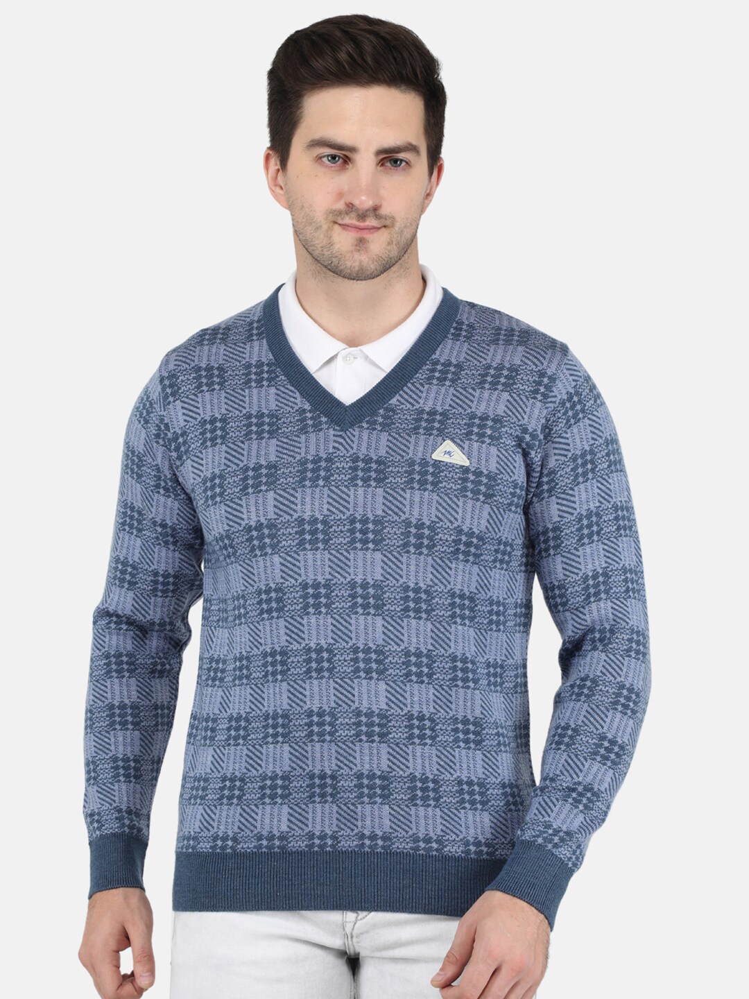 

Monte Carlo Men Blue Cable Knit Pullover