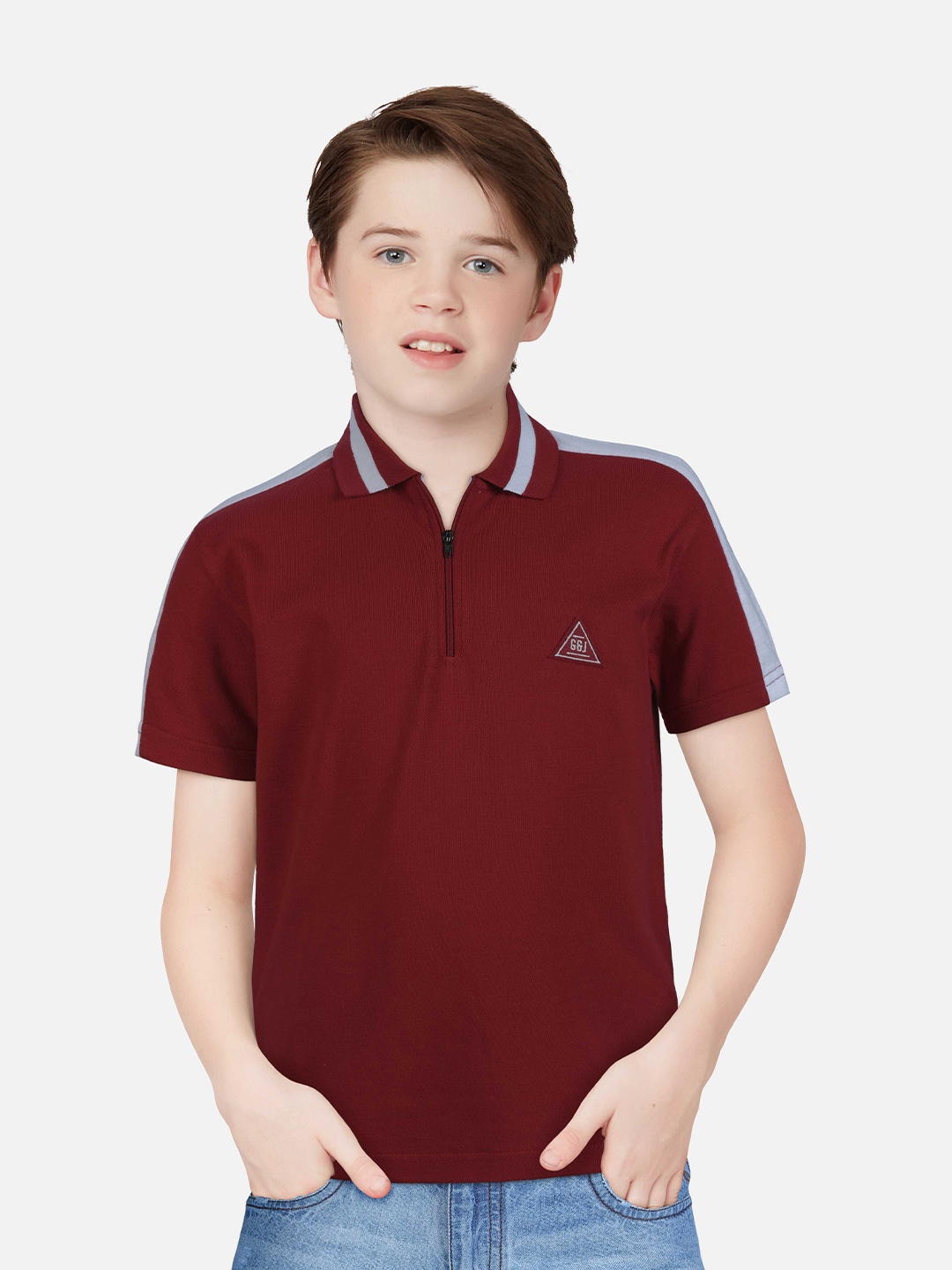 

Gini and Jony Boys Polo Collar Cotton T-shirt, Red
