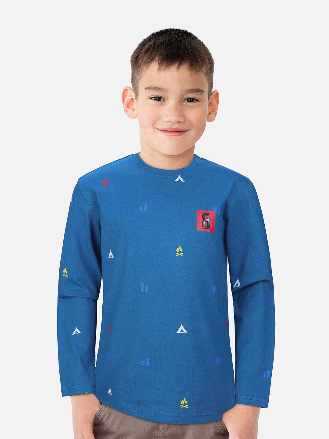 

Gini and Jony Boys Neck T-shirt, Blue