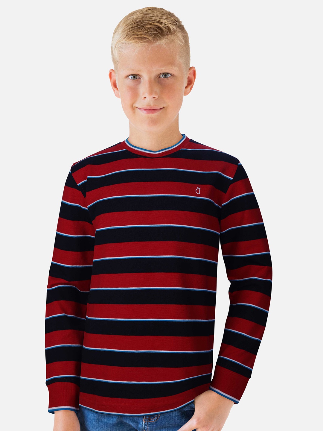 

Gini and Jony Boys Striped Cotton T-shirt, Multi