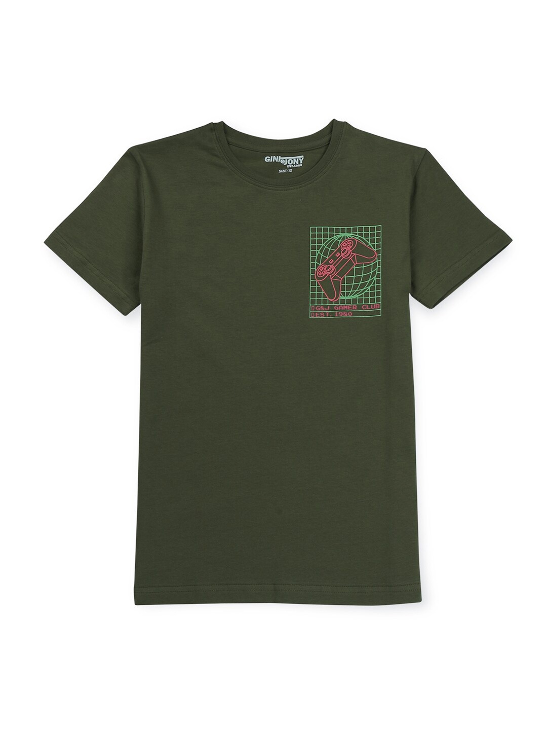 

Gini and Jony Boys Solid T-shirt, Olive