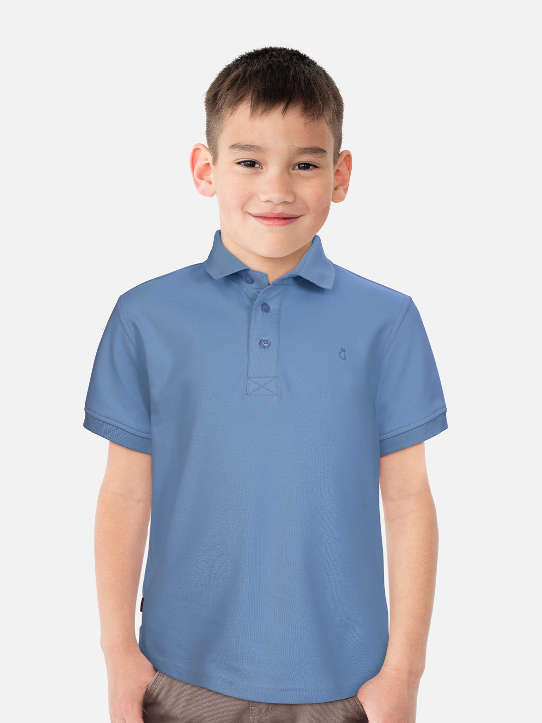 

Gini and Jony Boys Polo Collar Cotton T-shirt, Blue