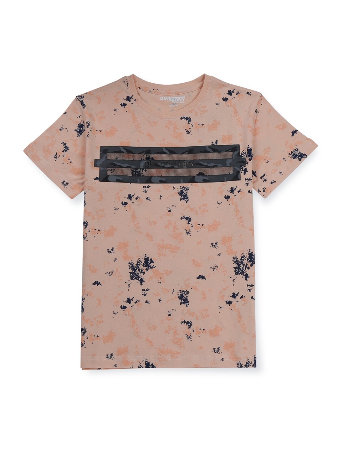

Gini and Jony Boys Printed Cotton T-shirt, Beige