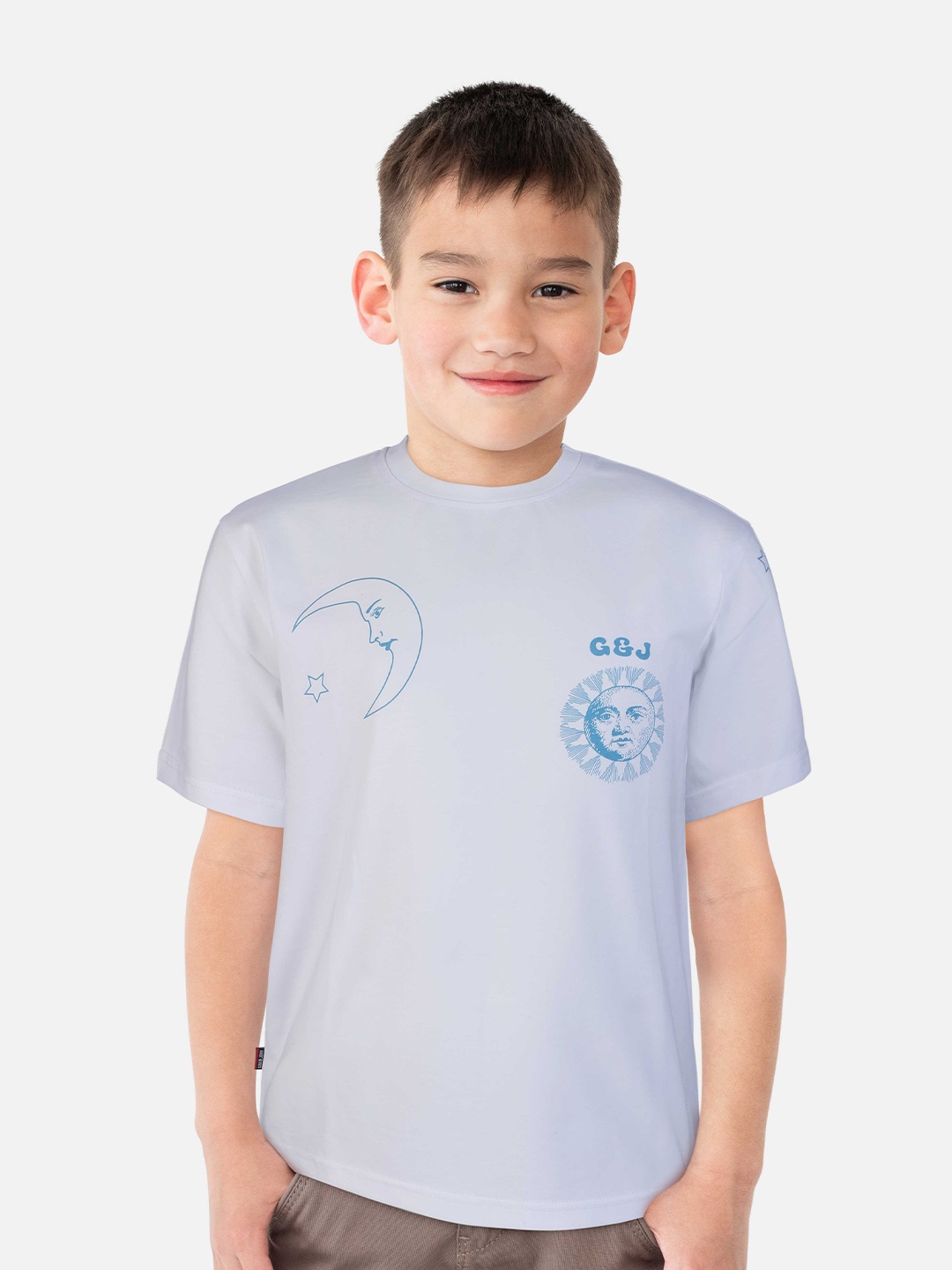

Gini and Jony Boys Graphic Short Sleeves Printed T-shirt, White